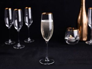 Lumarko avangarda kpl. 6 kieliszków szampan 200 ml zdobione złotem 1