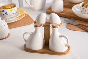 Lumarko regular zestaw do przypraw 4 el. Z bambusową podstawą 2