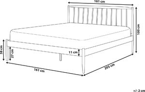 Beliani Łóżko metalowe 160 x 200 cm białe MAURS 8