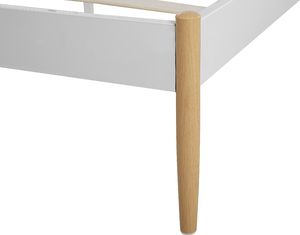 Beliani Łóżko metalowe 180 x 200 cm białe MAURS 7