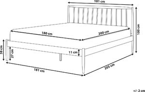 Beliani Łóżko metalowe 180 x 200 cm białe MAURS 8