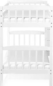 Beliani Łóżko piętrowe drewniane 90 x 200 cm białe REVIN 2