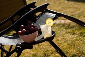 Saska Garden Leżak Ogrodowy Składany Grawitacyjny Z Daszkiem 175x52/65x110cm Szary (1032320) 10