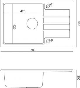 Zlewozmywak Steiner  Peter 111 z ociekaczem 78 x 50 cm czarny (HCQP7850CZK) 3