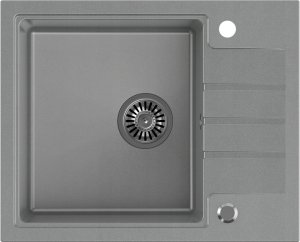 Zlewozmywak Steiner PETER 116 Steingran  granitowy szary 1-komorowy z/o (62x50x20) z syfonem i zaślepką 2