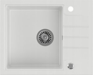 Zlewozmywak Steiner PETER 116 Steingran granitowy biały 1-komorowy z/o (62x50x20) z syfonem i zaślepką 2