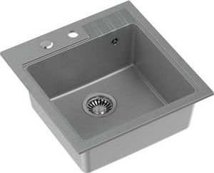 Zlewozmywak Steiner PETER 110 Steingran  granitowy szary 1-komorowy z/o (50x52x20) z syfonem i zaślepką 2