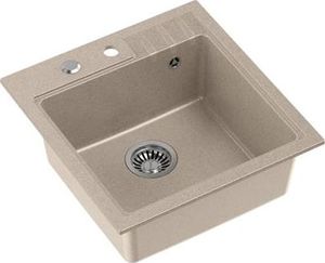 Zlewozmywak Steiner PETER 110 Steingran  granitowy beżowy 1-komorowy z/o (50x52x20) z syfonem i zaślepką 2