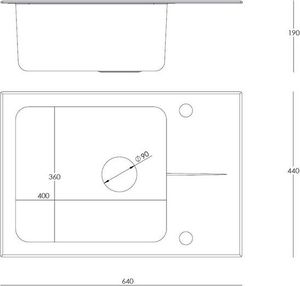 Zlewozmywak Steiner Hugh 116 komora stalowa z czarnym blatem szklanym 3