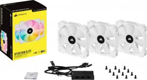 Wentylator Corsair iCUE SP120 RGB ELITE Performance Biały 3-pack + Lighting Node CORE (CO-9050137-WW) 10