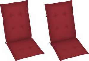 vidaXL Poduszki na krzesła ogrodowe, 2 szt., kolor wina, 120x50x4 cm (314113) 1