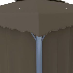 vidaXL Altana ogrodowa z zasłonami, 3 x 3 m, kolor taupe, aluminium 5