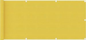 vidaXL Parawan balkonowy, żółty, 75x400 cm, HDPE 1