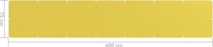 vidaXL Parawan balkonowy, żółty, 75x400 cm, HDPE 5