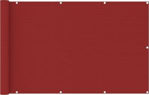 vidaXL Parawan balkonowy, czerwony, 120x600 cm, HDPE 1