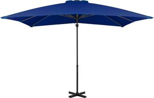 vidaXL Parasol wiszący na aluminiowym słupku, 250x250 cm, lazurowy 3