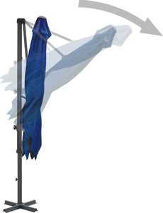 vidaXL Parasol wiszący na aluminiowym słupku, 250x250 cm, lazurowy 5