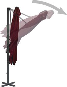 vidaXL Parasol wiszący na aluminiowym słupku, bordowy, 250x250 cm 5