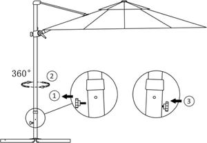 vidaXL Parasol wiszący na aluminiowym słupku, bordowy, 250x250 cm 7