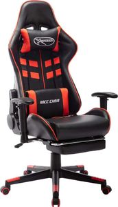 Fotel vidaXL gamingowy z podnóżkiem czarno-czerwony (20511) 1
