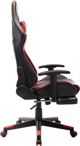 Fotel vidaXL gamingowy z podnóżkiem czarno-czerwony (20511) 3