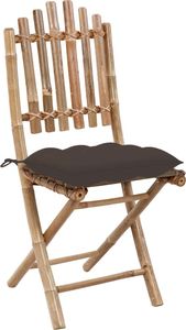 vidaXL Składane krzesła ogrodowe z poduszkami, 2 szt., bambusowe (3064010) 3