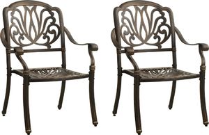 vidaXL Krzesła ogrodowe 2 szt., odlewane aluminium, brązowe (315567) 1