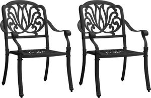 vidaXL Krzesła ogrodowe 2 szt., odlewane aluminium, czarne (315568) 1