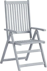 vidaXL Rozkładane krzesła ogrodowe z poduszkami, 2 szt., lita akacja (3064707) 3