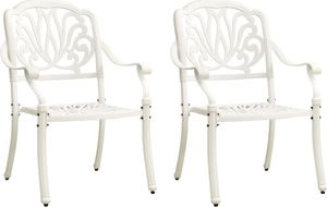 vidaXL Krzesła ogrodowe 2 szt., odlewane aluminium, białe (315569) 1