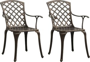 vidaXL Krzesła ogrodowe 2 szt., odlewane aluminium, brązowe (315570) 1