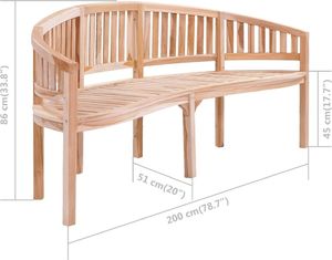 vidaXL Ławka w kształcie banana, 200 cm, lite drewno tekowe (310495) 7