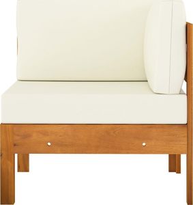 vidaXL 2-cz. zestaw wypoczynkowy do ogrodu, kremowe poduszki, akacja (310636) 2