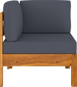 vidaXL 2-cz. zestaw wypoczynkowy do ogrodu, ciemnoszare poduszki (310637) 3