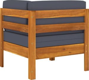 vidaXL 2-cz. zestaw wypoczynkowy do ogrodu, ciemnoszare poduszki (310637) 4