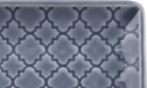 Mars&More Talerz płytki kwadratowy 11cm Marrakesz szaro-niebieski 3