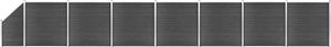 vidaXL Zestaw ogrodzeniowy z WPC, 1311 x (105-186) cm, czarny 1