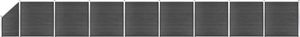 vidaXL Zestaw ogrodzeniowy z WPC, 1484 x (105-186) cm, czarny 1