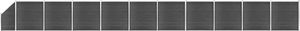 vidaXL Zestaw ogrodzeniowy z WPC, 1830 x (105-186) cm, czarny 1