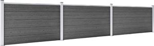 vidaXL Zestaw ogrodzeniowy z WPC, 526 x 105 cm, czarny 2