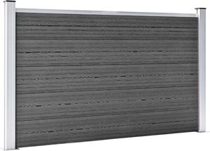 vidaXL Zestaw ogrodzeniowy z WPC, 526 x 105 cm, czarny 3