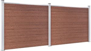 vidaXL Zestaw ogrodzeniowy z WPC, 353x146 cm, brązowy 2