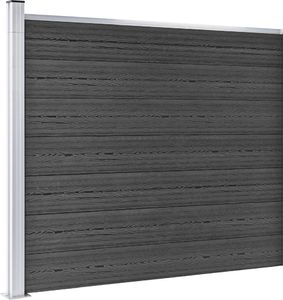 vidaXL Zestaw ogrodzeniowy z WPC, 353x146 cm, szary 3