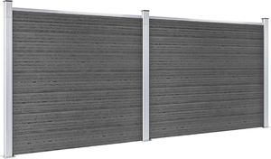 vidaXL Zestaw ogrodzeniowy z WPC, 353x146 cm, czarny 2