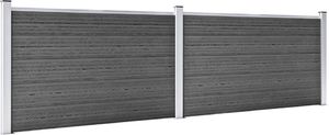 vidaXL Zestaw ogrodzeniowy z WPC, 353x105 cm, czarny 2
