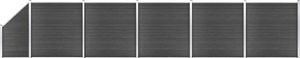 vidaXL Zestaw ogrodzeniowy z WPC, 965 x (105-186) cm, czarny 1