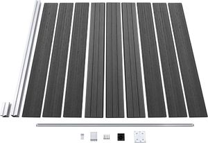 vidaXL Zestaw ogrodzeniowy z WPC, 446x(105-186) cm, czarny 7