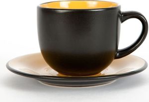 Witek Home Filiżanka 200ml ze spodkiem Black Out - żółty 1
