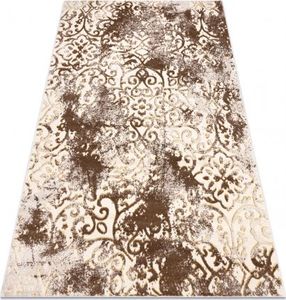 Dywany Łuszczów Dywan MEFE nowoczesny 8724 Ornament, vintage przecierany - Strukturalny, dwa poziomy runa beż / złoty, 120x170 cm 1