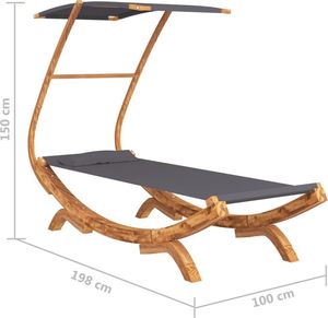 vidaXL Hamak z zadaszeniem, 100x198x150 cm, lite drewno świerkowe (313944) 7